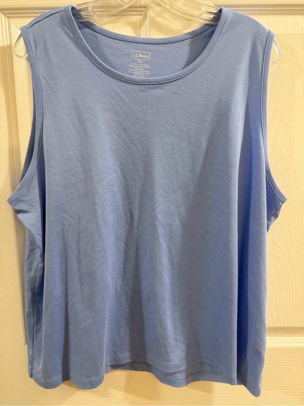 L.L. Bean Light Blue Sleeveless Crewneck Tank